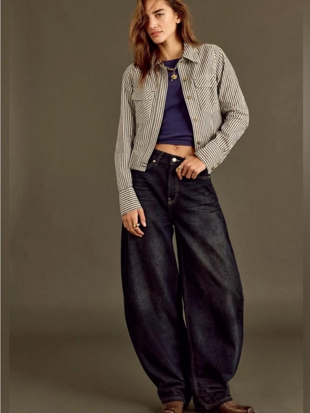 NWT Free People We The Free Bodie Arc Jeans in Dark and Stormy Size 29 S